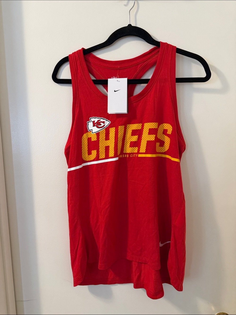 NWT Official NFL Nike Kansas City Chiefs Athletic Racerback Tank Sz Lg Women’s